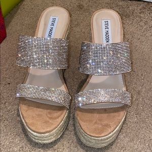 Never worn Steve Madden Rhinestone Wedges
